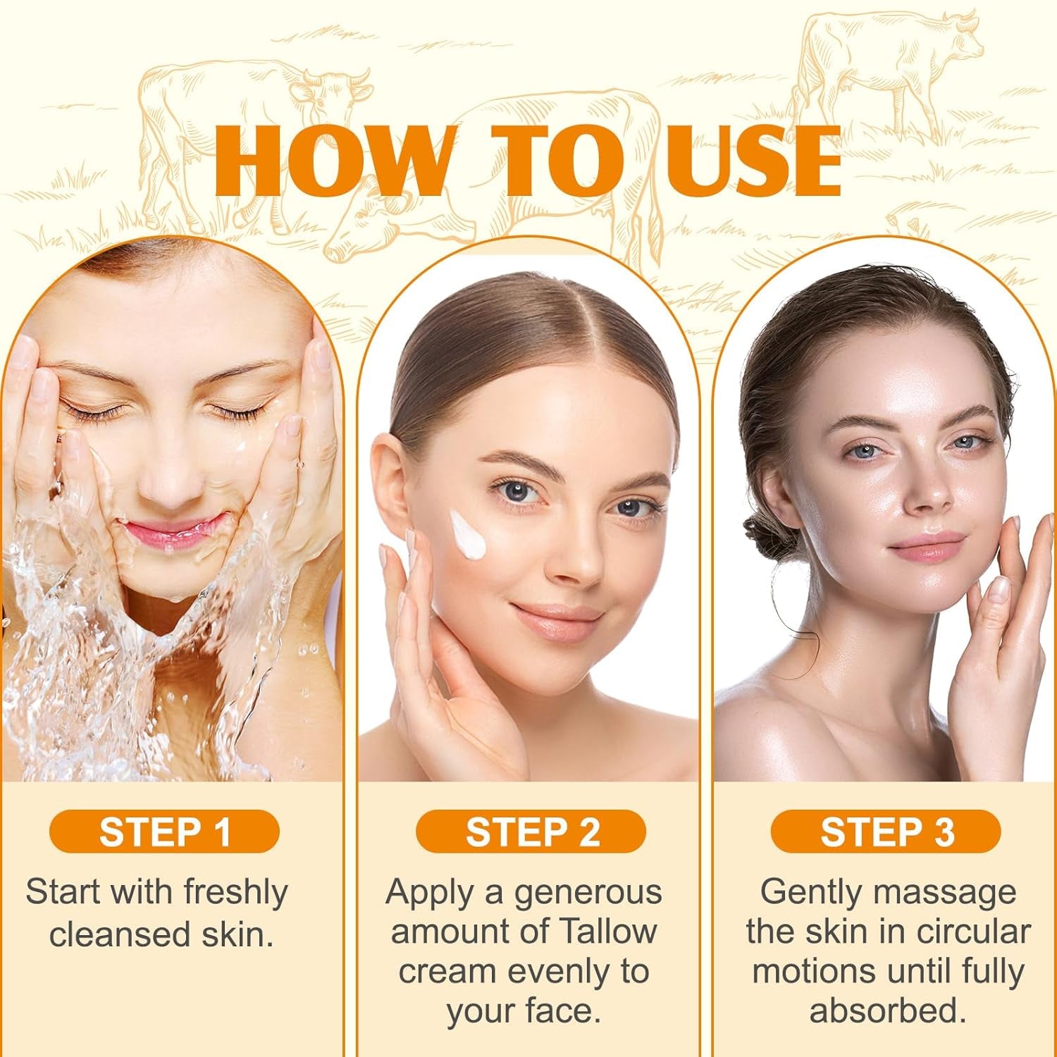 Beef Tallow Skincare, Rindertalg Honig Balsam,Natürliche Talg & Honig Rindertalg Creme, Beef Tallow Bio, Tallow Creme Für Feuchtigkeitsspendend & Anti-Ageing, Tallow Balm Für Gesicht & Körper (60G)