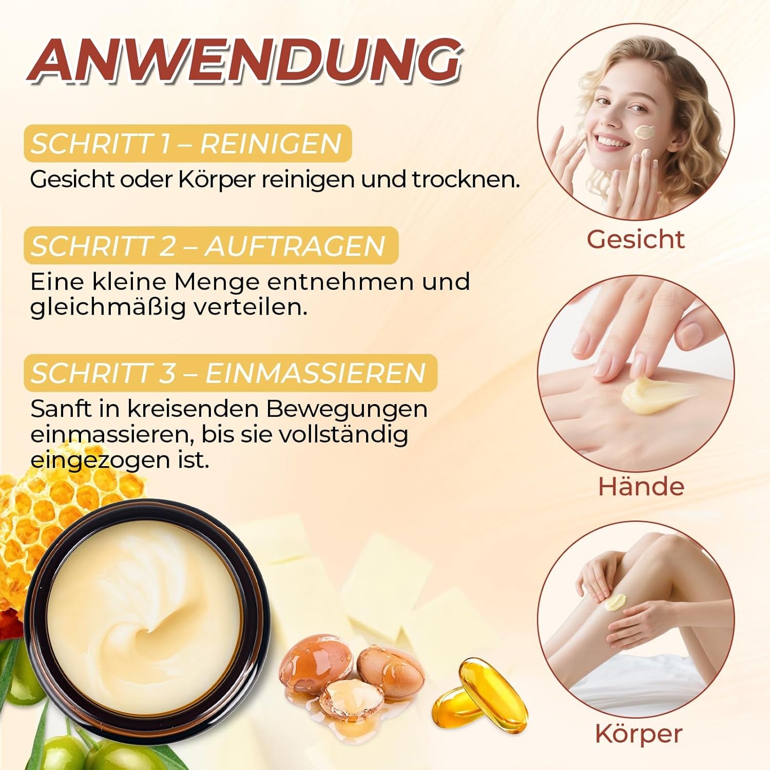 Beef Tallow Creme 60G, 100% Rindertalg Für Hautpflege, Rindertalg Und Honigbalsam, Talg-Gesichtscreme, Bio-Grasgefütterter Aufgeschlagener Talgbalsam, Bodycremes, Tiefenhydration Für Gesicht & Körper